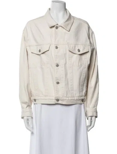 Pre-owned Agolde Denim Jacket In White