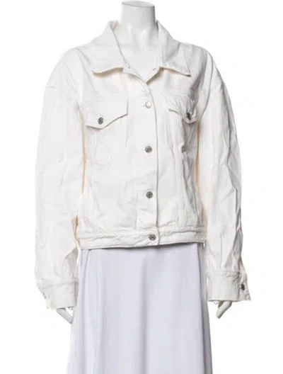Pre-owned Agolde Denim Jacket In White