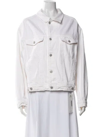 Pre-owned Agolde Denim Jacket In White