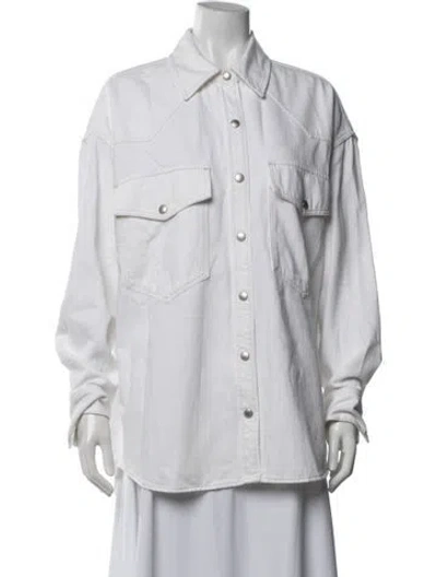 Pre-owned Agolde Denim Jacket In White