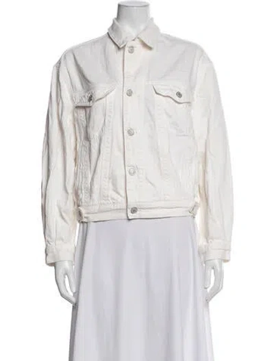 Pre-owned Agolde Denim Jacket In White
