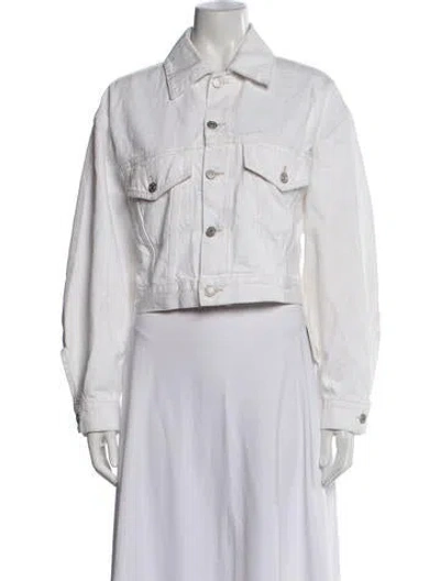 Pre-owned Agolde Denim Jacket In White