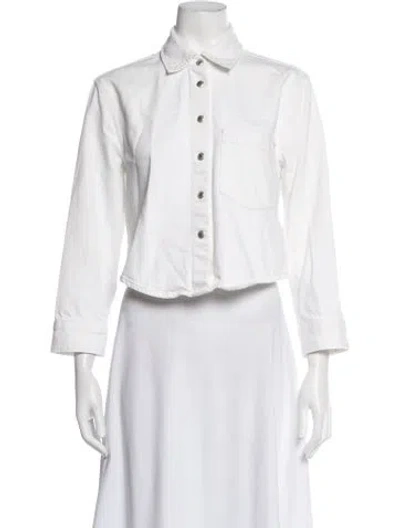 Pre-owned Agolde Denim Jacket In White