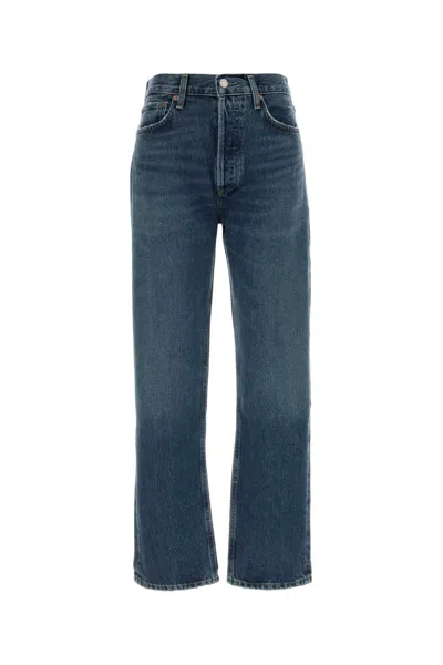 Agolde -inspired High-rise Denim Jeans In Blue