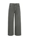 Agolde Wide Leg Cotton Denim Trousers In Dollar