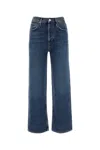 Agolde Denim Trousers With Belt Loops In Blue