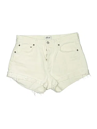 Pre-owned Agolde Denim Shorts In Ivory