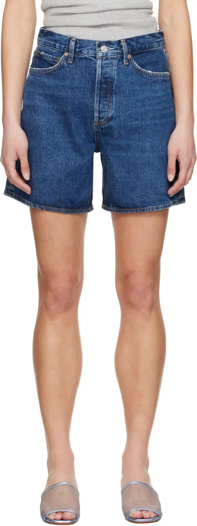 Agolde Dame High Waist Mid Length Relaxed Denim Shorts In Enamour