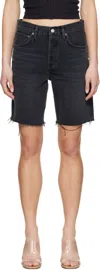 Agolde Riley High Rise Slim Leg Shorts In Vortex