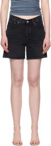 Agolde Denim Shorts With Belt Loops In Black