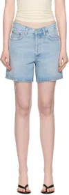 Agolde Denim Shorts With Belt Loops In Blue