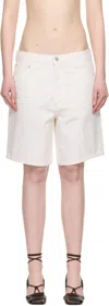 Agolde Denim Shorts With Belt Loops In White