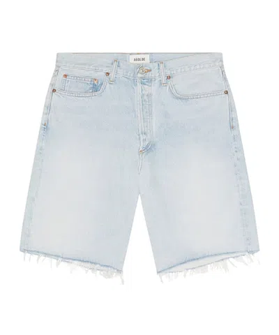 Agolde Denim Shorts With Belt Loops In White
