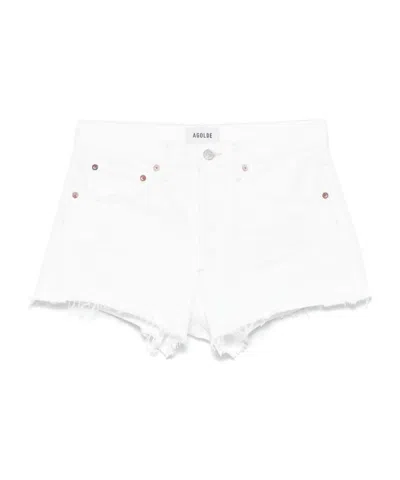 Agolde Parker Vintage Cut-off Short In Repose In White