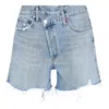 Agolde Denim Shorts With Multiple Pockets In Blue