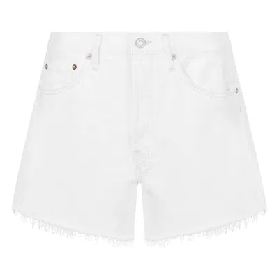 Agolde Denim Shorts With Multiple Pockets In White