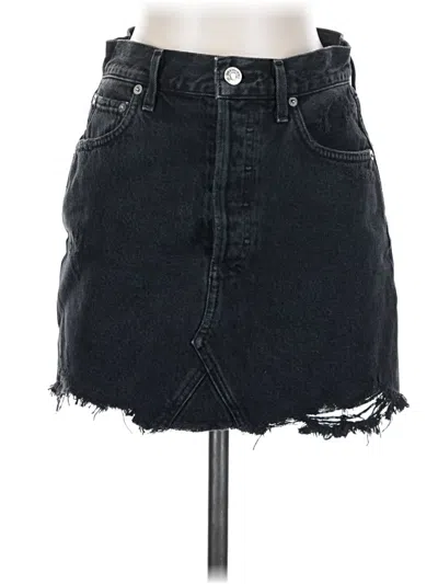 Pre-owned Agolde Denim Skirt In Black