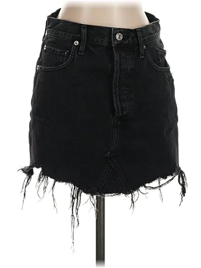 Pre-owned Agolde Denim Skirt In Black