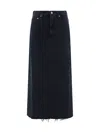 Agolde Hilla Denim Maxi Skirt In Blue