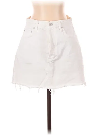 Pre-owned Agolde Denim Skirt In White