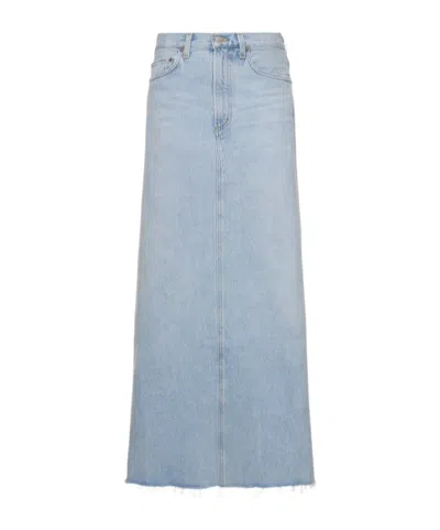 Agolde Denim Skirt With Belt Loops In Gray