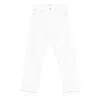 Agolde 'luna' White Jeans With Logo Patch On The Rear And Fringed Hem