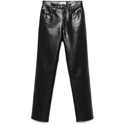 Agolde Denim Straight Trousers In Black
