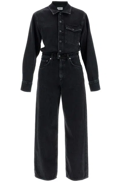 Agolde Denim Tane Jumpsuit In Black