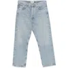 Agolde Regenerated Denim Trousers With Front And Back Pockets In Blue