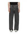 Agolde Denim Trousers With Belt Loops In Gray