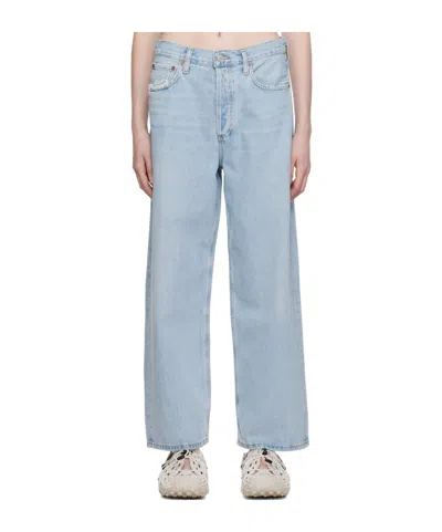 Agolde Denim Trousers With Belt Loops