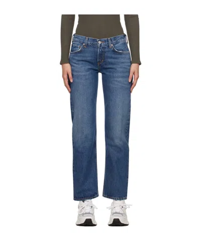 Agolde Denim Trousers With Belt Loops