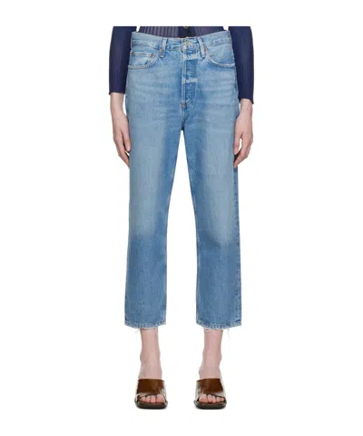 Agolde Denim Trousers With Belt Loops