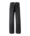 Agolde Vana Black Low-crotch Jeans With Book Closure In Denim Woman In Black