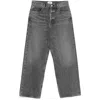 Agolde Grey Jeans With Low Waist And Wide Leg In Denim Woman