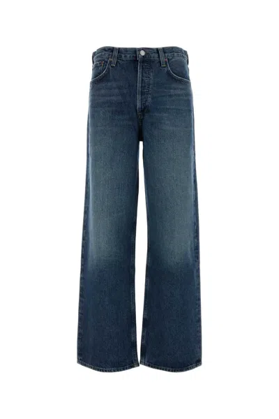 Agolde Denim Wide-leg Jeans In Light Blue