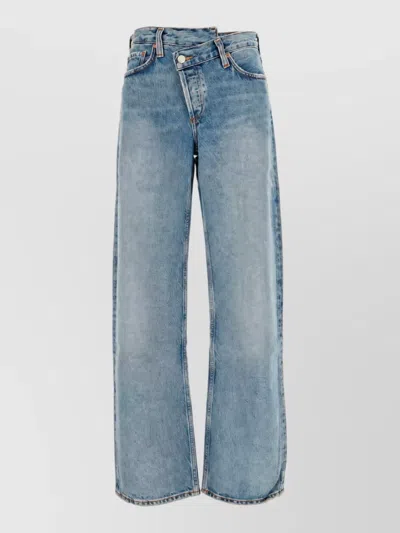 Agolde Denim Wide-leg Trousers In Blue