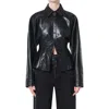 Agolde Devon Faux Leather Shirt In Black