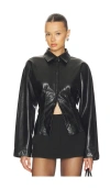 Agolde Devon Long Sleeved Shirt In Black