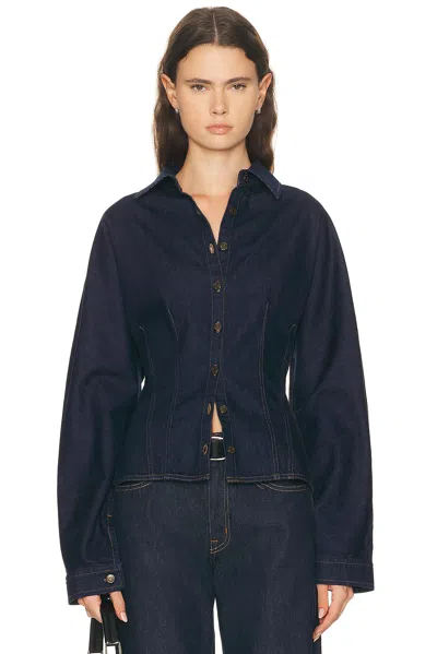 Agolde Regenerated Cotton Devon Shirt In Blue