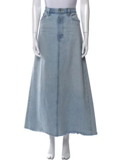 Pre-owned Agolde Distressed Accents Long Skirt In Blue