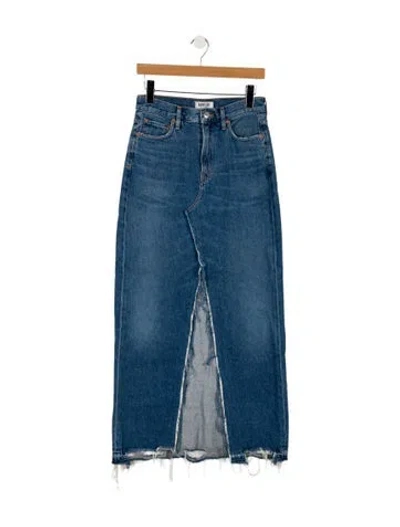 Pre-owned Agolde Distressed Accents Long Skirt In Blue