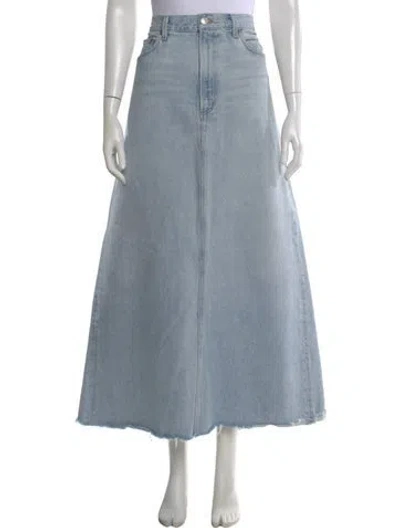 Pre-owned Agolde Distressed Accents Long Skirt In Blue