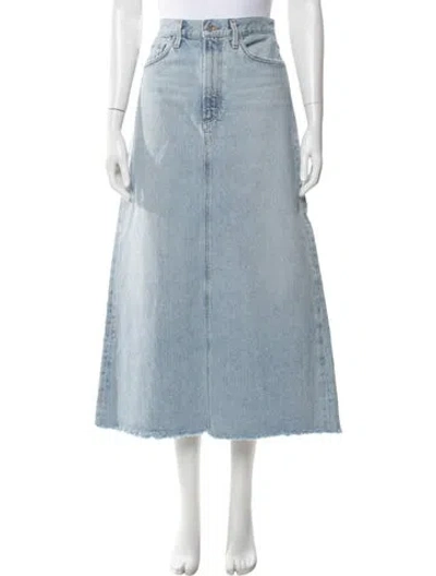 Pre-owned Agolde Distressed Accents Long Skirt In Blue