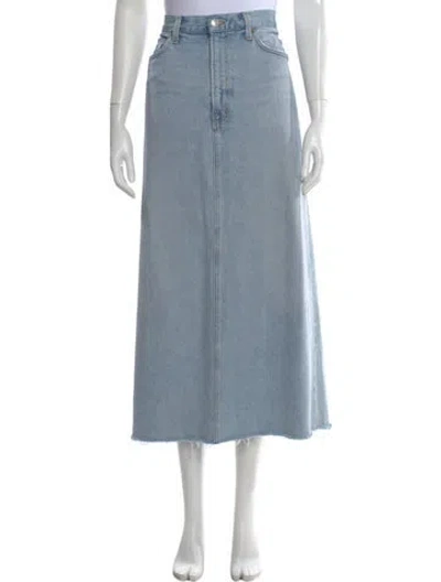 Pre-owned Agolde Distressed Accents Long Skirt In Blue