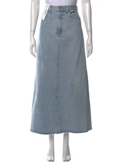 Pre-owned Agolde Distressed Accents Long Skirt In Blue