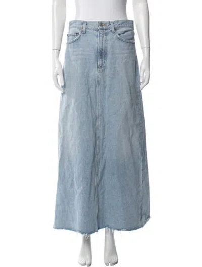 Pre-owned Agolde Distressed Accents Long Skirt In Blue