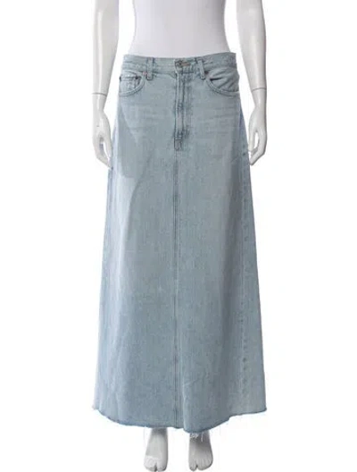 Pre-owned Agolde Distressed Accents Long Skirt In Blue