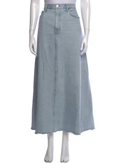 Pre-owned Agolde Distressed Accents Long Skirt In Blue