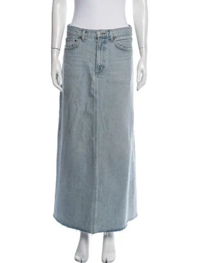 Pre-owned Agolde Distressed Accents Long Skirt In Blue